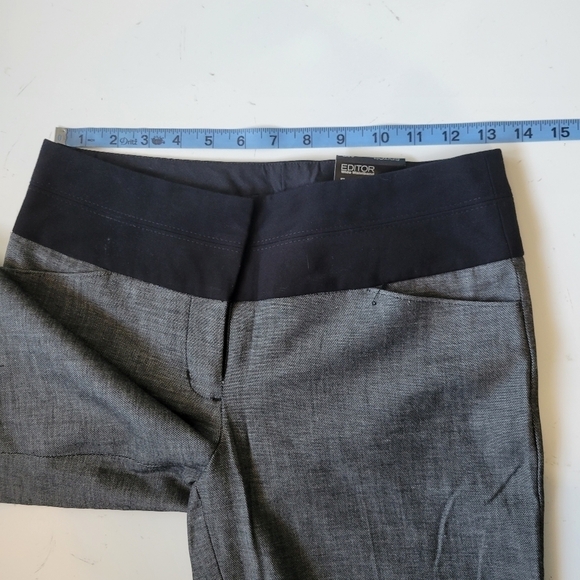 Express Editor Wide Waistband Low-rise Flare Dress Pants 00R in Grey NWOT - Picture 10 of 10